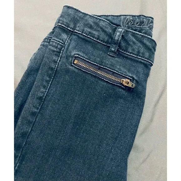 Joe Fresh Girls Kids Dark Denim Skinny Jeans SZ 12 Zip Front Pockets - Picture 2 of 6